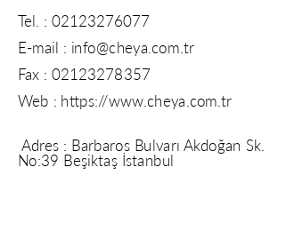 Cheya Hotel Beikta iletiim bilgileri